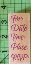 Party Information A2443E Wood Mounted rubber stamp by Rubber Stampede Invitation