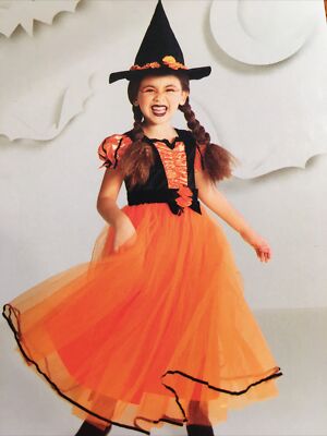 Hyde And Eek New Girl's Size Medium (8-10) Witch Velvet & Tulle Dress & Hat