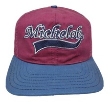 Vintage MICHELOB 80s USA Maroon Navy Blue Hat Cap Snapback Beer Alcohol LOGO