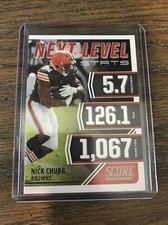 Nick Chubb 2021 Score Next Level Stats Insert Football Card #NL19 Browns