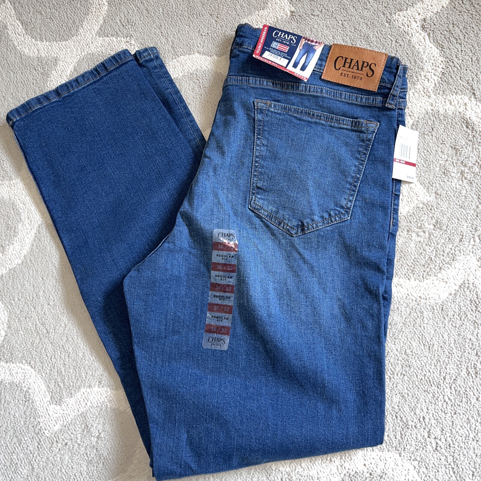 Chaps Men’s Jean Slim Straight Fit Freedom Stretch Waistband 36x34