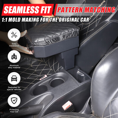 Alloy Car Center Control Armrest Safety Box W Lock For Seat Leon MK2 2008-2012