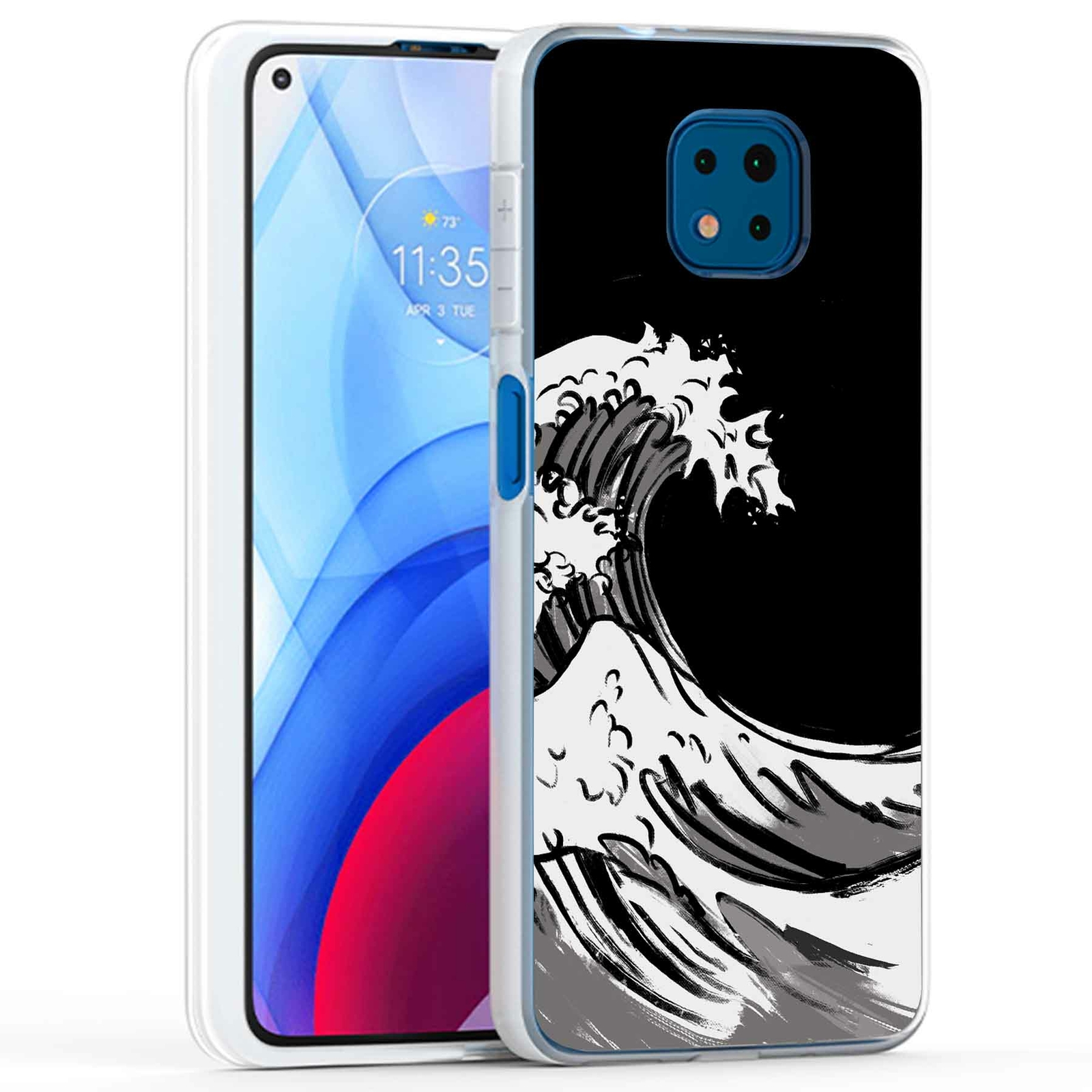 Phone Case Cover for Motorola Moto G Power 2021,Japanese Waves Print, USA