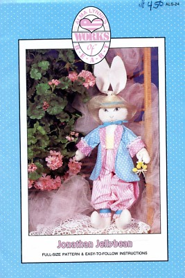 Alma Lynne's Works of Heart ALS-24 Jonathan JellyBean 22'' Bunny Doll Sew Pattern