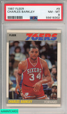 1987 FLEER CHARLES BARKLEY #9 PHILADELPHIA 76ERS HOF PSA 8 NM-MT