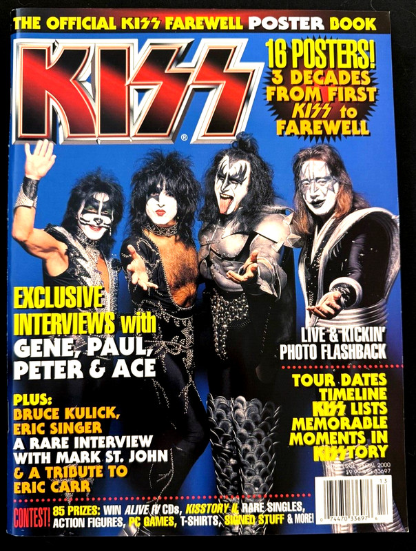 KISS Farewell 16 Posters Book Metal Edge Special 2000 Magazine Rare 