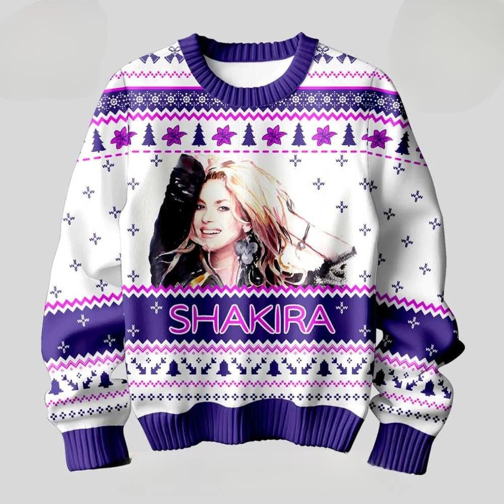 Shakira Purple Ugly Christmas Sweater