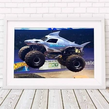 Megalodon Storm Monster Truck Poster Picture Print Sizes A5 to A0 *FREE DELIVERY