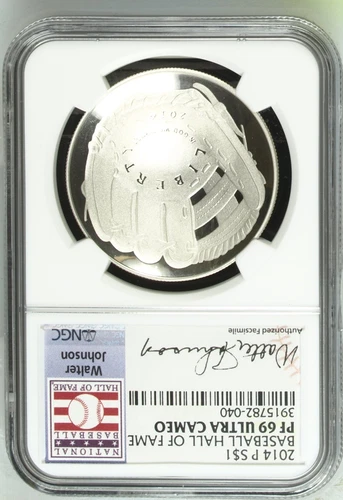 2014 P Baseball Hall of Fame Commemorative Silver Dollar NGC PF-69 ULTRA CAMEO B
