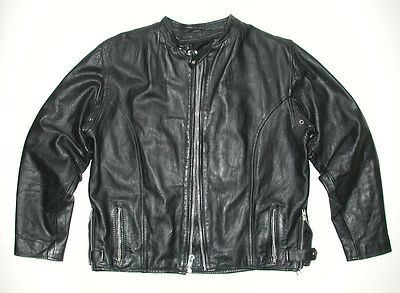 Vintage Cafe Racer Black Leather Men's Motorcycle Biker Jacket