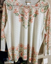 2 pcs Alfred Dunner blouse set with 3/4 flare sleeves-1X