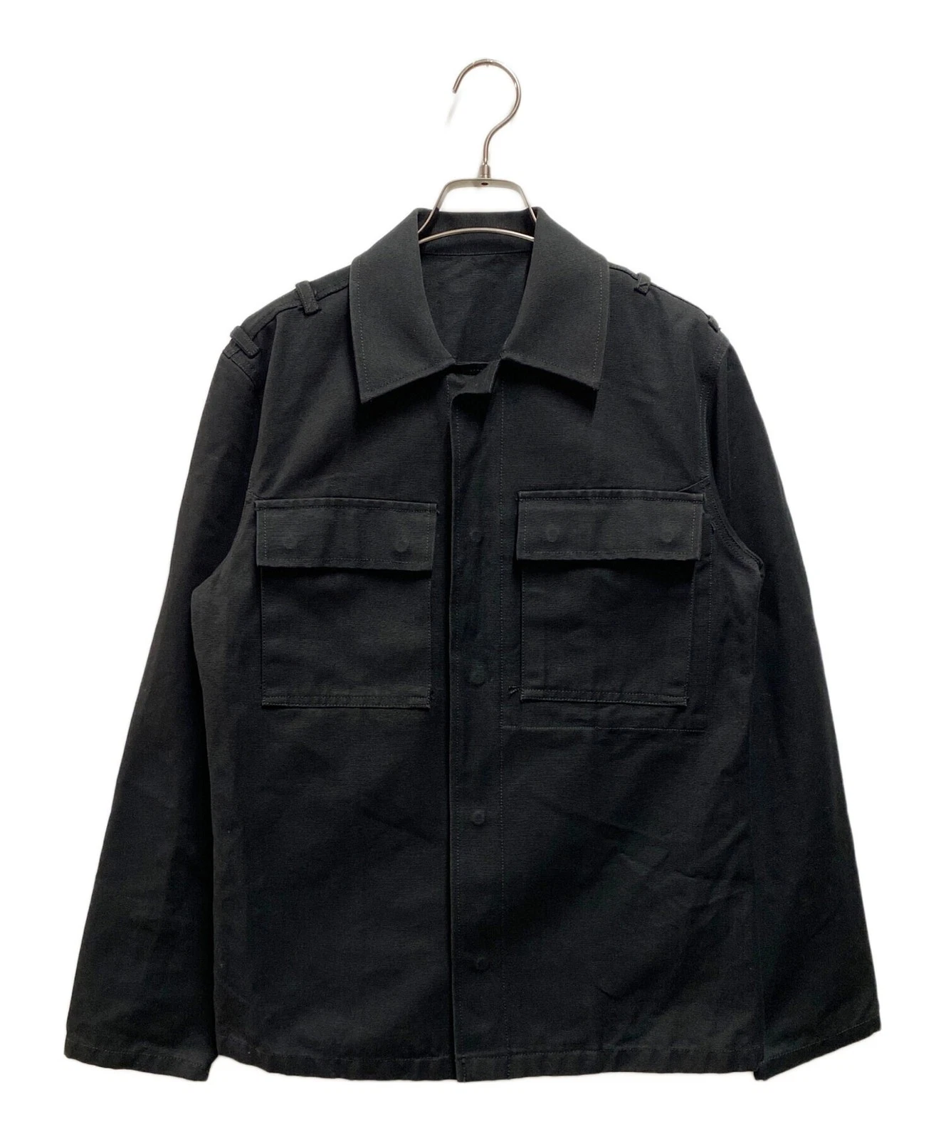 GUCCI Utility Giacca Camicia Militare Taglia:38 Nero Uomo 303 0495 1198
