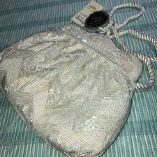 NWT Vintage "LA REGALE" Beaded White Evening Bag Clutch Purse RETAILS 50