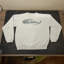 Vintage Quiksilver Sweatshirt Mens Large Crewneck Pullover Skate Surf Fleece 90s