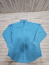 Chaps Men's Shirt Sz XL Classic Fit Twill Blue Long Sleeve Button Down