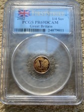 2012 Gold Proof Queen’s Diamond Jubilee Quarter Sovereign PF69, First Strike