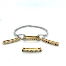 Sterling Silver bracelet with your choice of 14k gemstone center