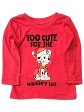 Infant Boys Red Paw Patrol Holiday Christmas Long Sleeve Tee Shirt T-Shirt 18m