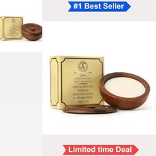 Sandalwood Shaving Soap 3.5 Oz Wooden Bowl High Quality British With Brush