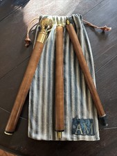 Brass Globe Head Handle Wooden Walking Stick Shaft Cane W/Hidden