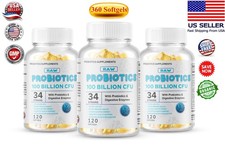 Raw Probiotics 100 Billion CFU Potency Digestive Immune Health 360 Capsules USA