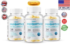 Raw Probiotics 100 Billion CFU Potency Digestive Immune Health 360 Capsules USA