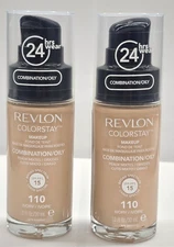2 Pack Revlon Colorstay 24 Hrs Makeup Foundation Combination/Oily-110 Ivory