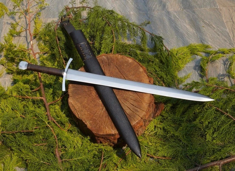 Handmade Carbon Steel Blade Aesthetic Viking Sword | Hunting Sword Survival Camp