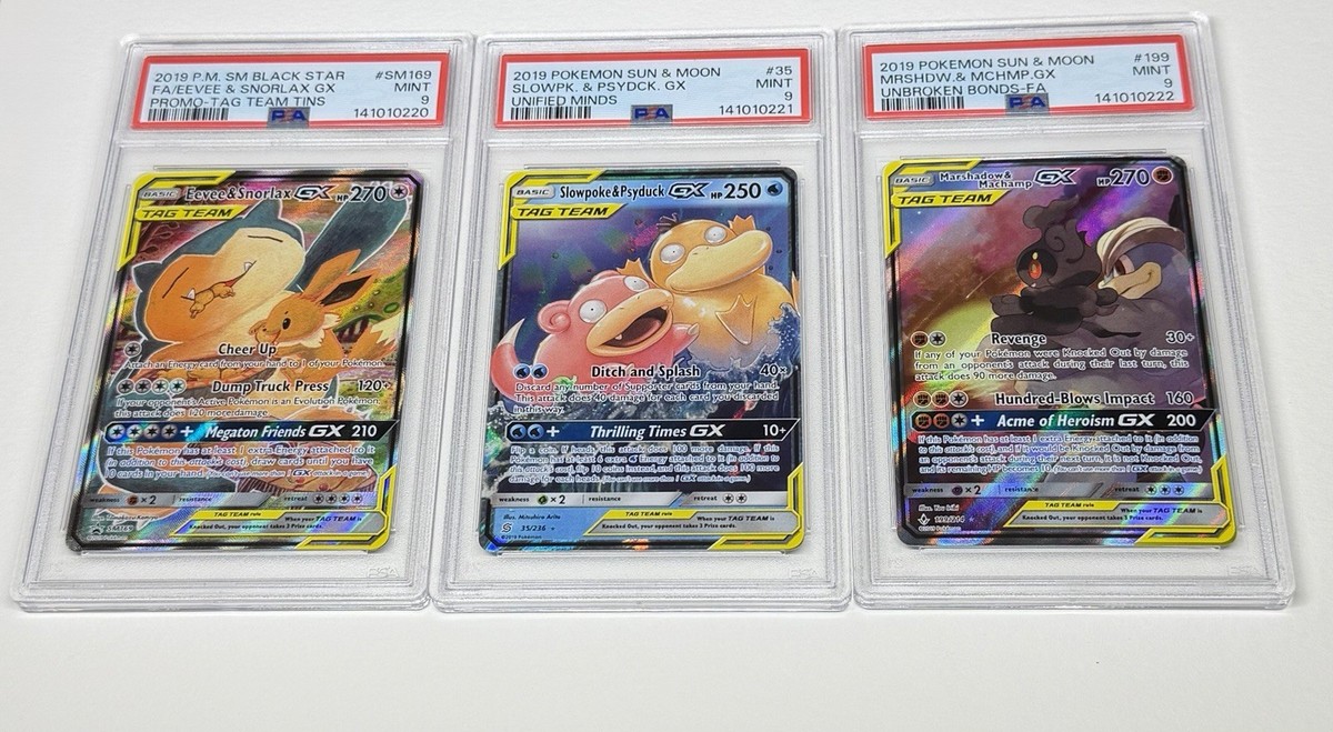 SEQUENTIAL PSA 9 SNORLAX EEVEE SLOWPOKE PSYDUCK MARSHADOW MACHAMP