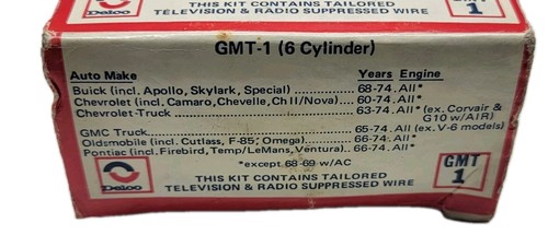 NEW GM Delco GMT 1 NOS Custom Spark Plug Wire Kit V6 6 Cylinder Rare OEM Restore - Picture 4 of 6