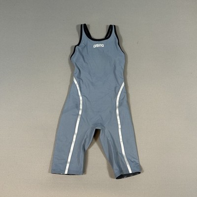 Arena Powerskin Carbon Ultra Kneeskin Racing Swimsuit Womens 26 Blue Open Back