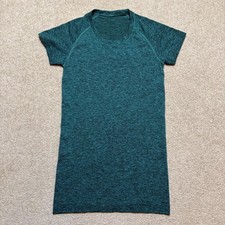 Lululemon T-Shirt Womens 6 Green Metal Vent Tech Athleisure Gym Yoga Workout