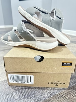 CLARKS  - Womens Cloudstepper GREY Slide Sport Sandals SIZE US 7.5 WIDE - NEW!