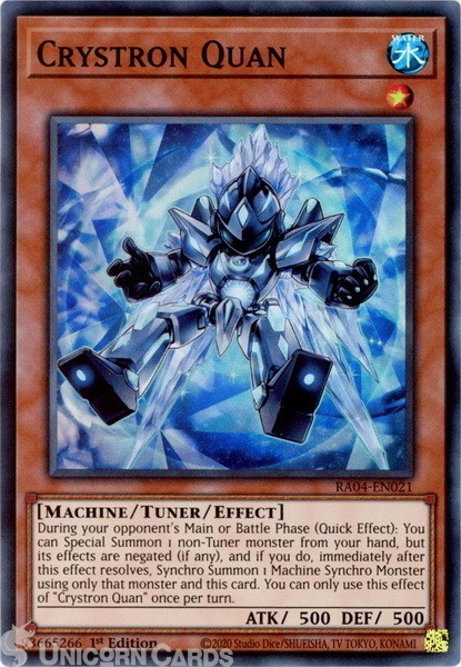RA04-EN021 Crystron Quan : Super Rare 1st Edition Mint YuGiOh Card