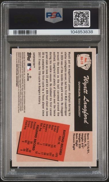 2024 Bowman's Best Wyatt Langford Bowman Anime Superfractor Rookie 1/1 PSA 10 view 2