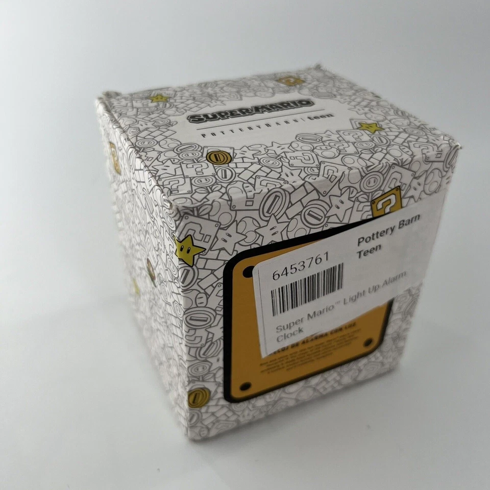 Pottery Barn Super Mario Block Light Up Alarm Clock Question Mark NEW IN BOX - Image 4 of 4