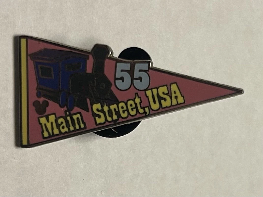 Disneyland - Yellow Crown - Main Street USA 55 Pennant - Hidden Mickey 2010 Pin