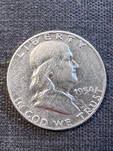 1954 d  Franklin Half Dollar | 90% Silver  rare coin xf-brilliant