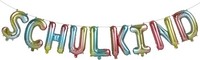 Einschulung Deko Folienballons Regenbogen Girlande Banner Schulanfang Kinder