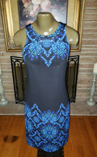 White House Black Market black blue shift dress size XS