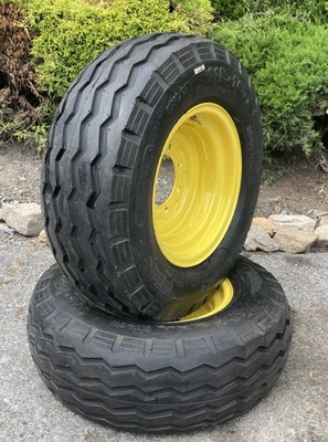 11L-16 Tires/Rims for 2WD Backhoes-3.19'' Back Spacing-F-3 QH632-11LX16-12PLY