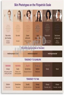 Fitzpatrick Scale Poster Skin Tone Classification Wall Art