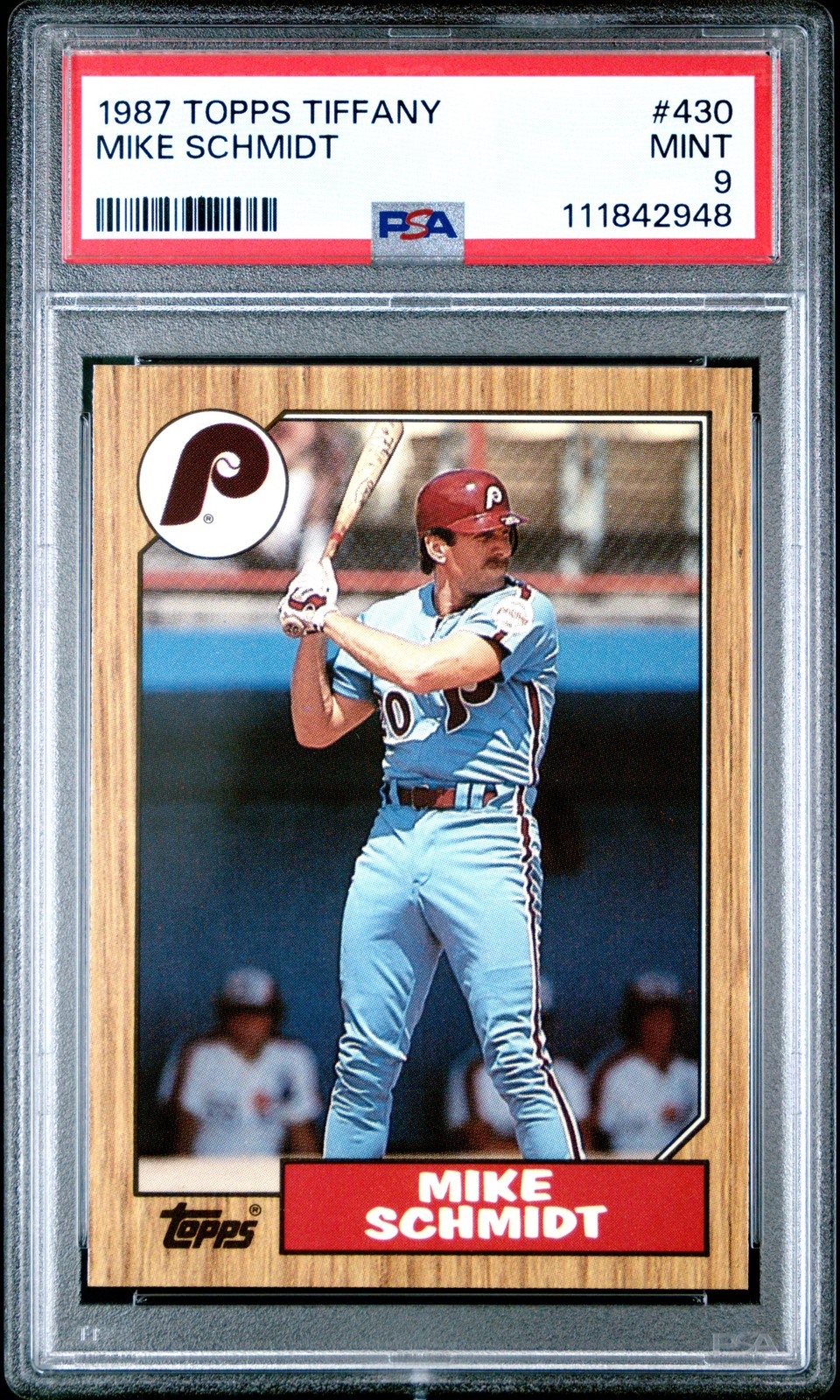 1987 TOPPS TIFFANY #430 MIKE SCHMIDT PSA 9