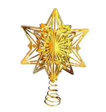 Metropolitan Museum of Art Gold Plated 3-D Star Christmas Tree Topper 2008 Rare