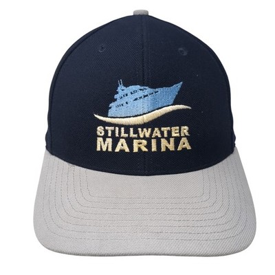 Stillwater Marina Strapback Hat Blue Large Embroidered Colorblock