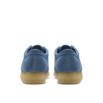Clarks Wallabee 26179157 Womens Blue Suede Oxfords & Lace Ups