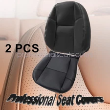 Front Driver Bottom+Top Leather Seat Cover Black For 2007-2014 Cadillac Escalade