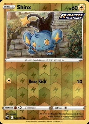 Shinx 046/163 Reverse Holo Pokemon Battle Styles Common NM