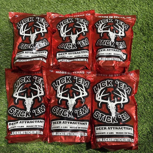 Lick'Em Stick'Em 4lb High Volume Deer Attractant | Nutritious Long Lasting Scent - Afbeelding 1 van 4