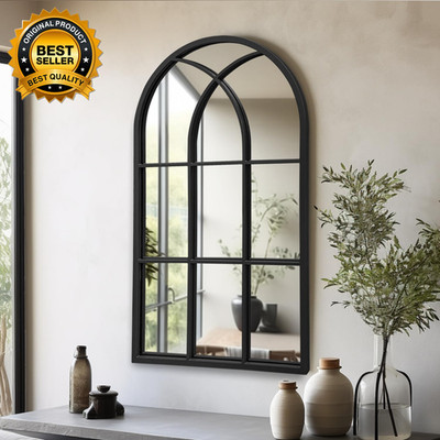 Arched Window Wall Mirror 42''X24''Decorative Mirror Vanity Mirrors for Bathroom 